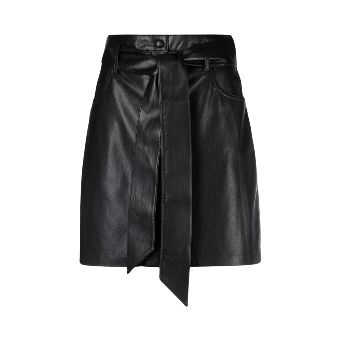 (W) 나누시카 벨트 미니 스커트 블랙((W) Nanushka Belted Mini Skirt Black)