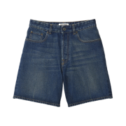 (W) Miu Miu Washed Denim Bermuda Blue