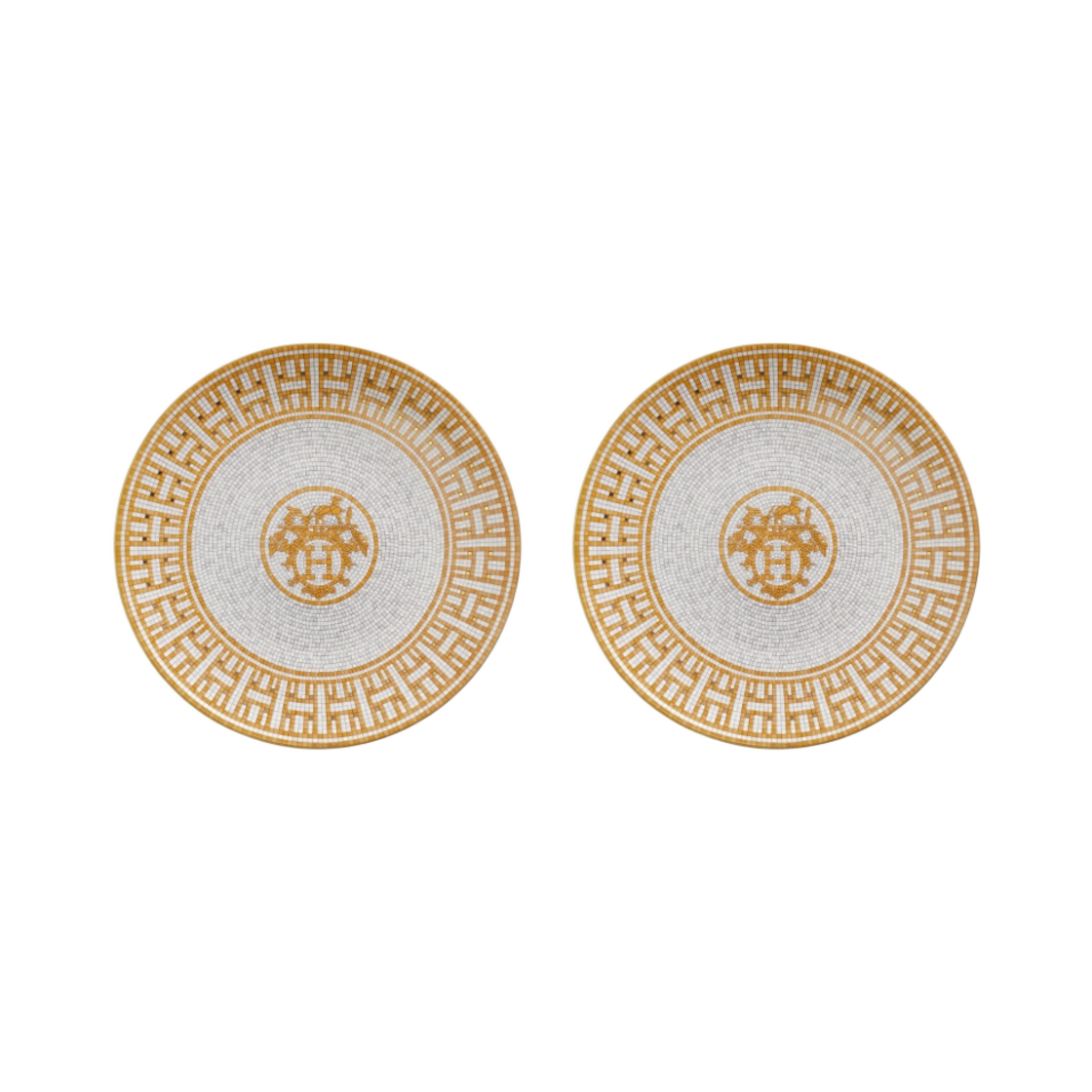 에르메스 모자이크 오 24 디저트 플레이트 골드 (2개입)(Hermes Mosaique Au 24 Dessert Plate Gold (2 Plates))