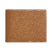 Hermes Citizen Twill Compact Card Holder Evercolor & Gold Sun