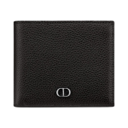 Dior Compact Wallet Grained Calfskin & CD Icon Signature Black