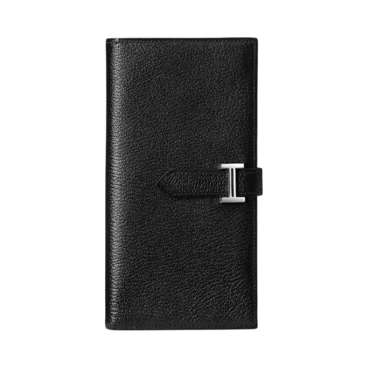 Hermes Bearn Wallet Mysore Goatskin & Palladium Noir
