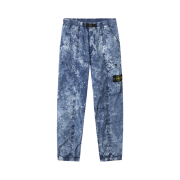 Stone Island 3100016 White Pigment on Tela Paracadute Stretch-TC Allover Pigment Motif Belt Loose Fit Cargo Pants Marine Blue - 25SS