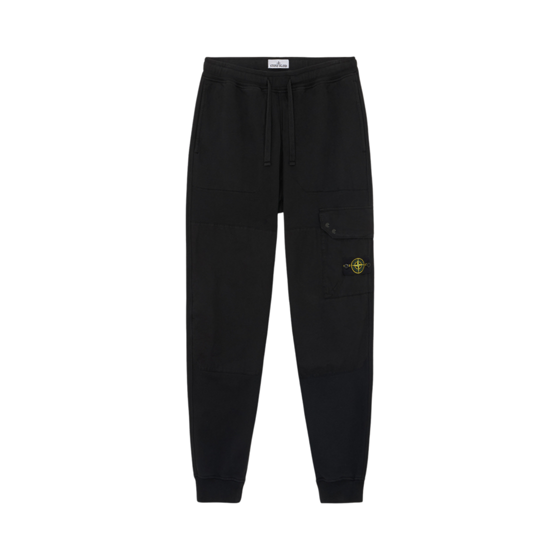 811564020-V0029 Stone Island 64020 Brushed Organic Cotton Fleece Cargo Jogging Pants with Pockets Black - 24FW