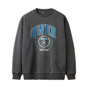 WHO.A.U x QWER Signature Dyed Sweatshirt Dark Grey