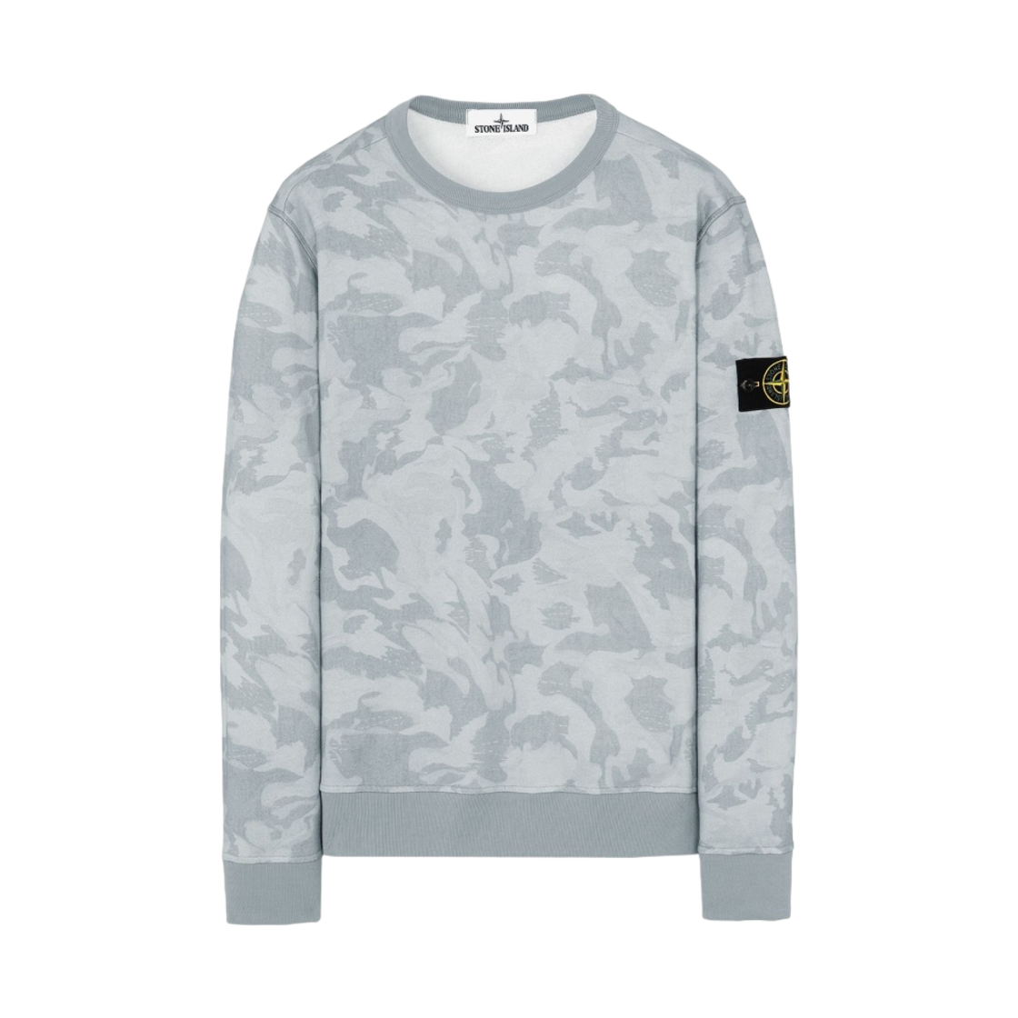 7215605E4-V0041 Stone Island 605E4 Big Loom Camo Sweatshirt Sky Blue - 20SS