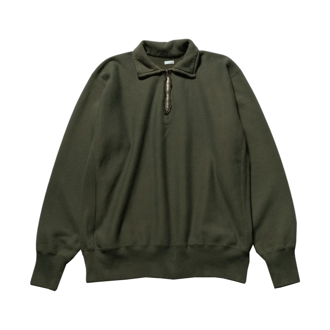 아프레쎄 빈티지 하프 집업 스웨트셔츠 올리브 - 25SS(A.Presse Vintage Half Zip Sweatshirt Olive - 25SS)