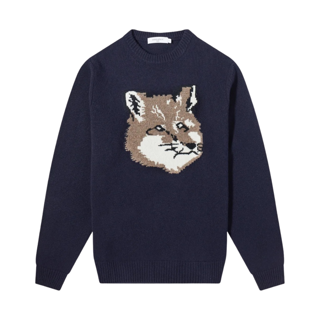 HM00509KT1016-P480 Maison Kitsune Big Fox Head Pullover Knit Navy - 대표 이미지 #1