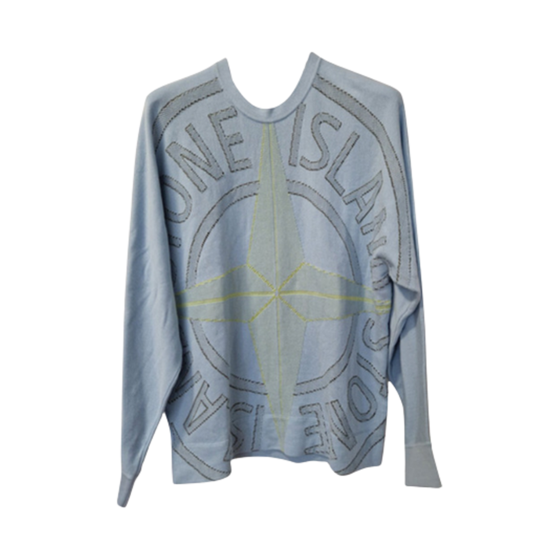 7415514D1-V0041 Stone Island 514D1 Logo Jaquard Pullover Knit Sky Blue - 21SS