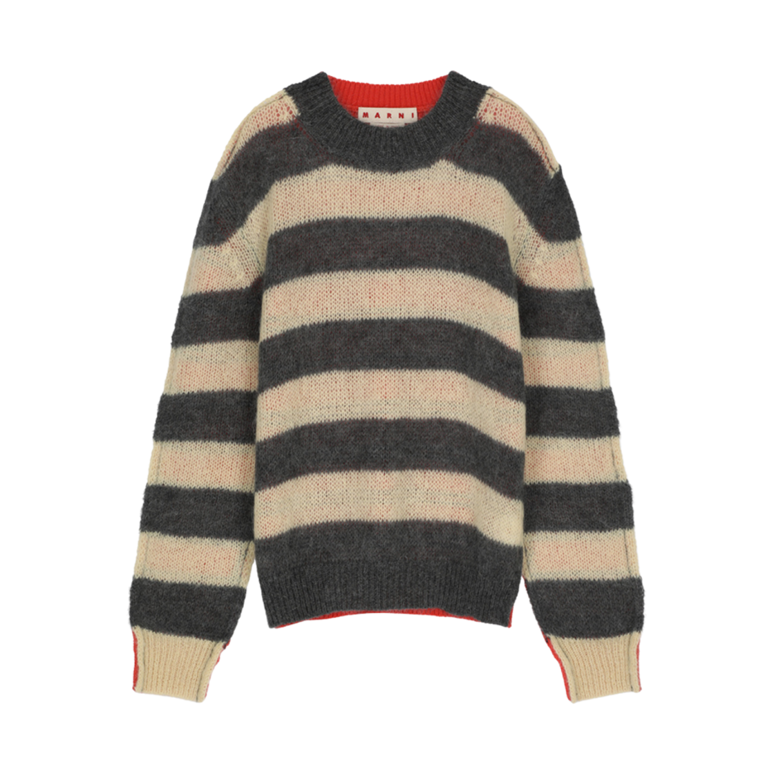 GCMG0204Q0-UFU185-MXN38 Marni Striped Sweater Black White