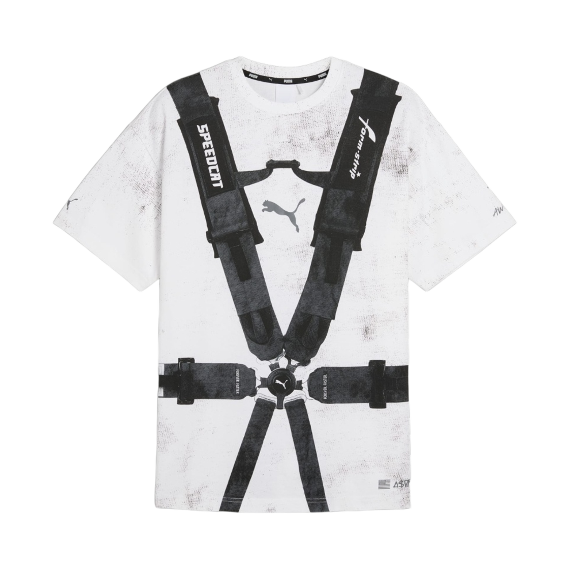 푸마 x 에이셉 라키 시트벨트 티셔츠 푸마 화이트 푸마 블랙(Puma x A$AP Rocky Seatbelt T-Shirts Puma White Puma Black)