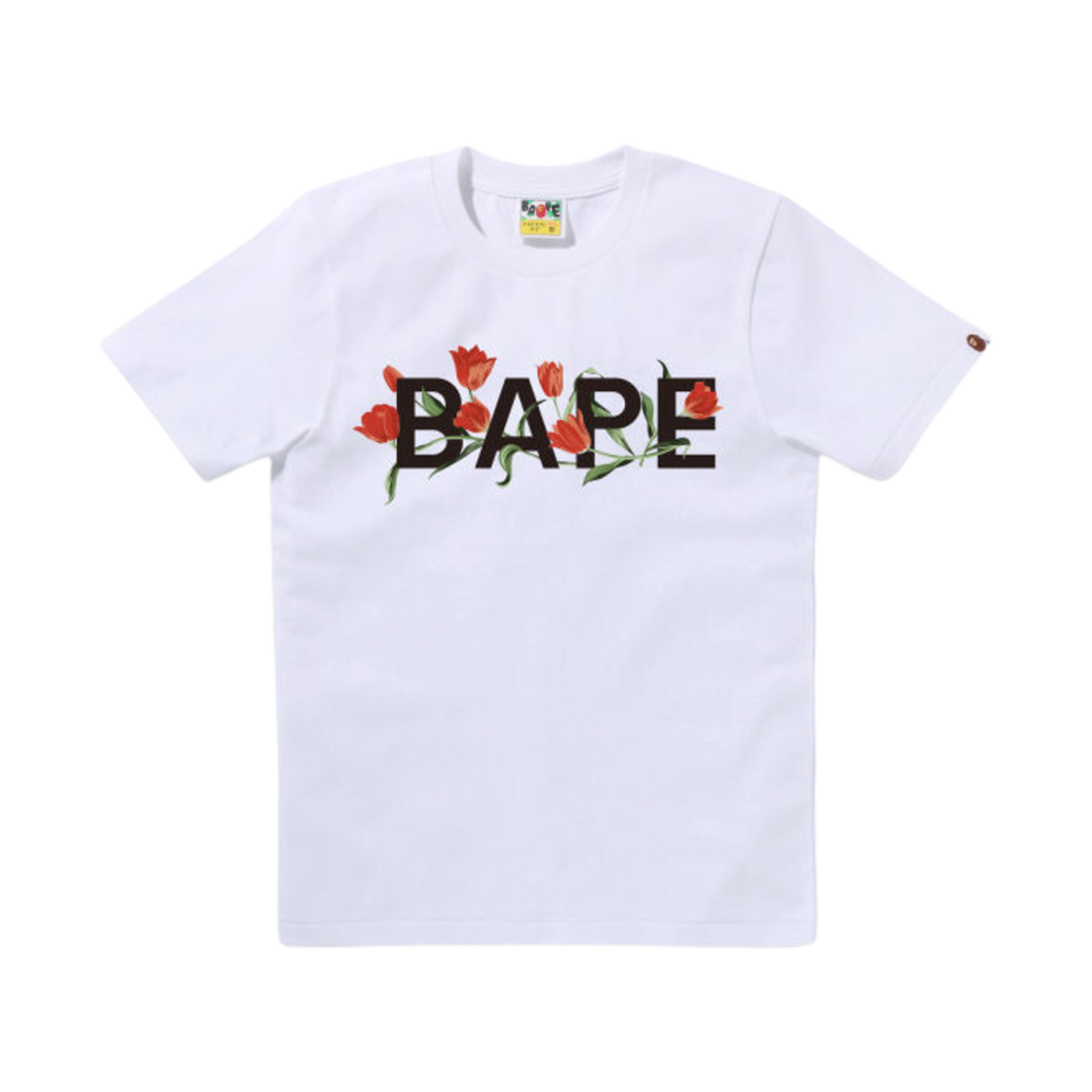 0ZXTEW210118N (W) BAPE A Bathing Ape Tulip Logo T-Shirt White