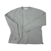 Nonnod Finger Hole Henley Neck T-Shirt Grey