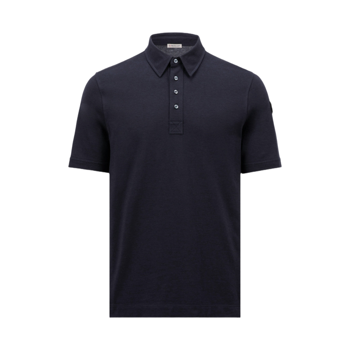 몽클레르 더블 레더 로고 코튼 폴로 셔츠 네이비 블루 - 25SS(Moncler Double Leather Logo Cotton Polo Shirt Navy Blue - 25SS) - 1