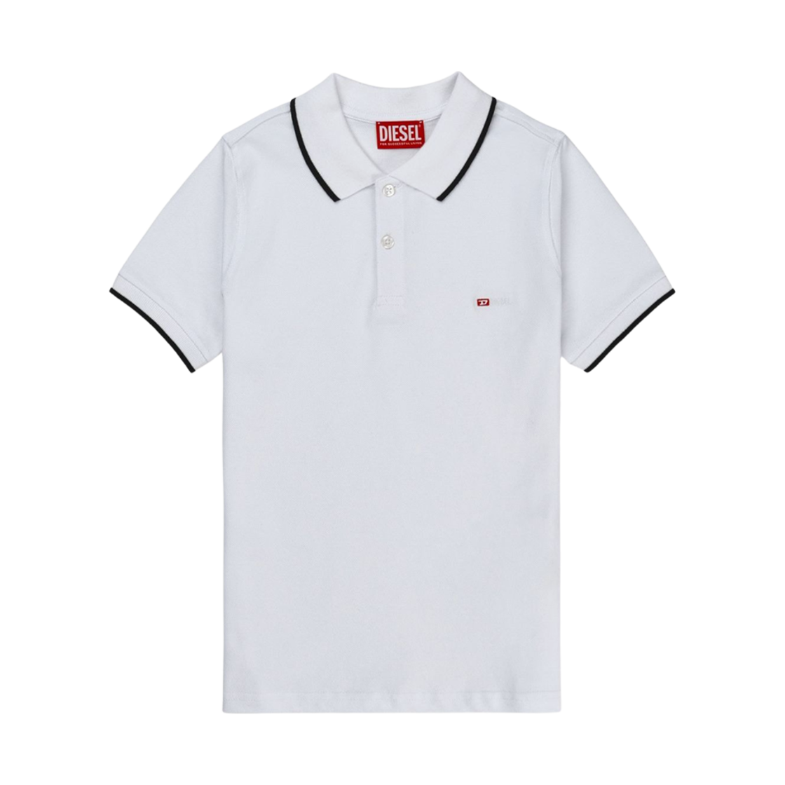(W) 디젤 T-텐디 마이크로 폴로 셔츠 화이트((W) Diesel T-Tenddy Micro Polo Shirt White) - 1