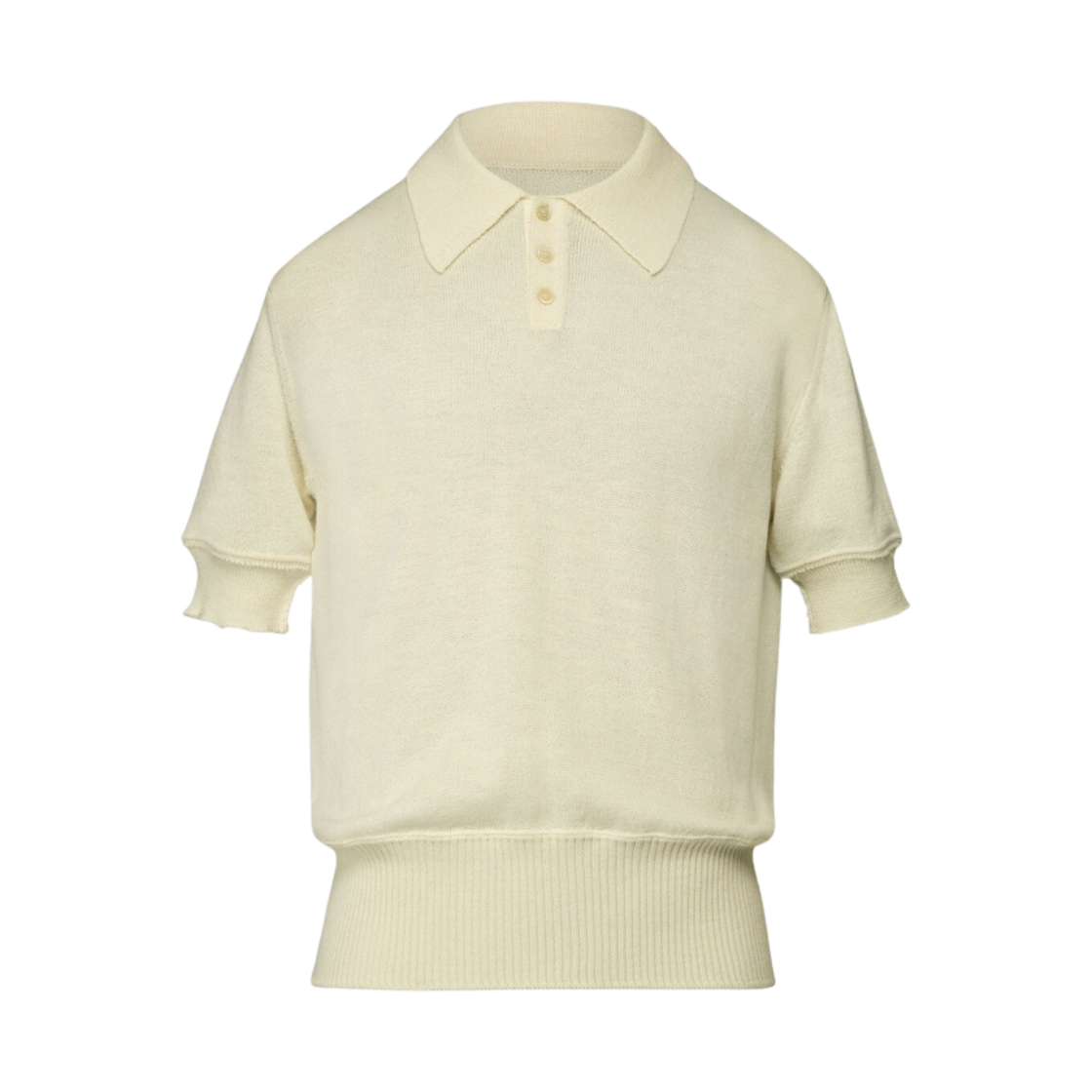 메종 마르지엘라 니트 폴로 셔츠 오프 화이트