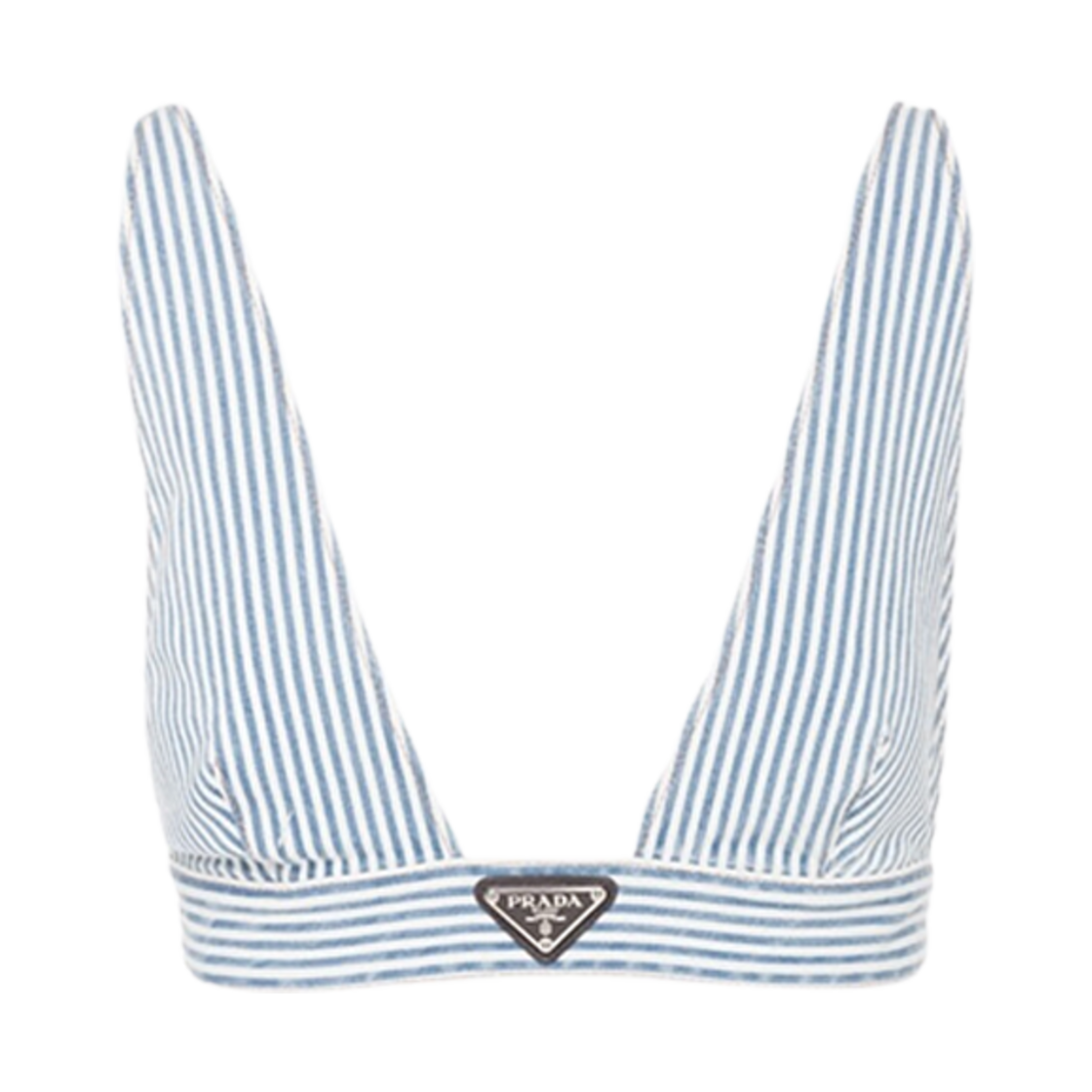 GFT011-10G3-F0E93 (W) Prada Striped Denim Top Denim