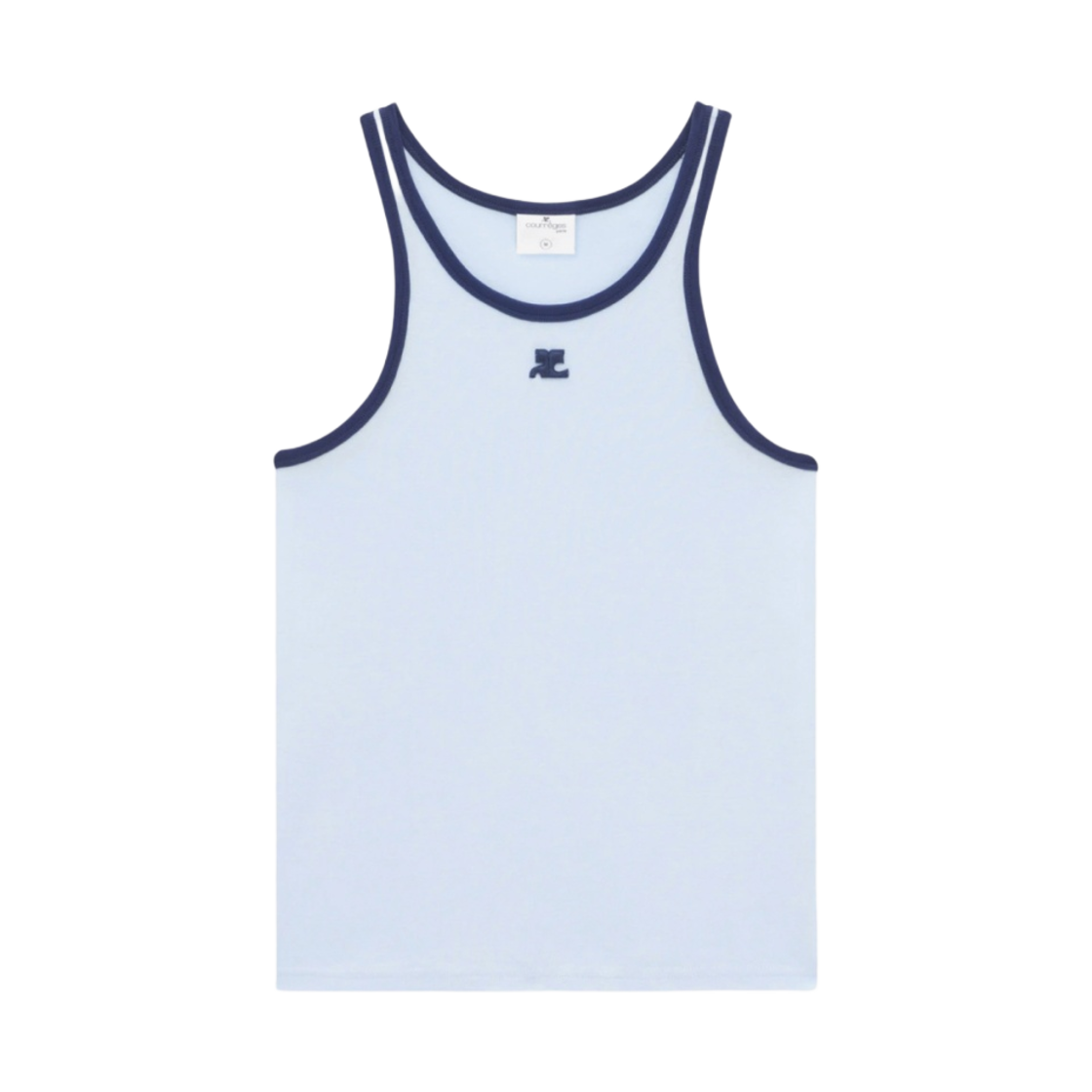 꾸레쥬 콘트라스트 범피 탱크탑 스카이 오션 블루(Courreges Contrast Bumpy Tank Top Sky Ocean Blue) - 1