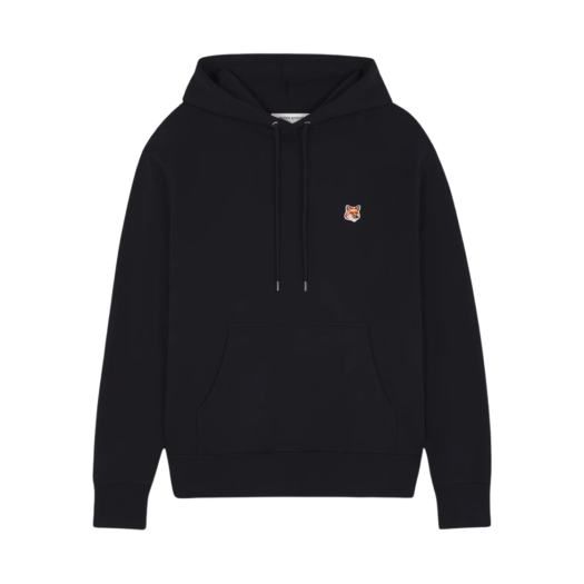 LM00702KM0001-P199 Maison Kitsune Fox Head Patch Regular Hoodie Black