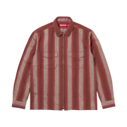 Supreme Stripe Flannel Zip Up Shirt Brown - 23FW