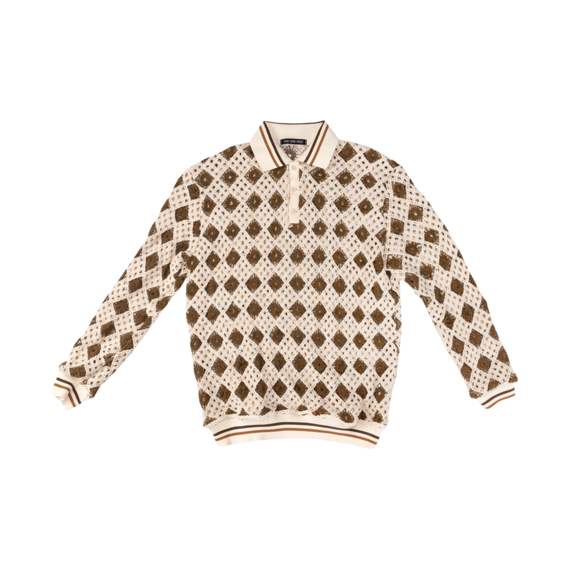 더그레이티스트 크로셰 폴로 셔츠 브라운