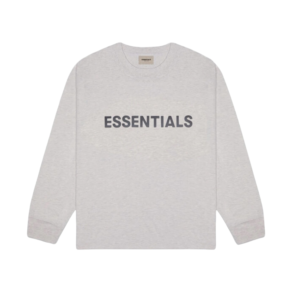 에센셜 3D 실리콘 아플리케 박시 롱슬리브 티셔츠 헤더 오트밀 - 20FW