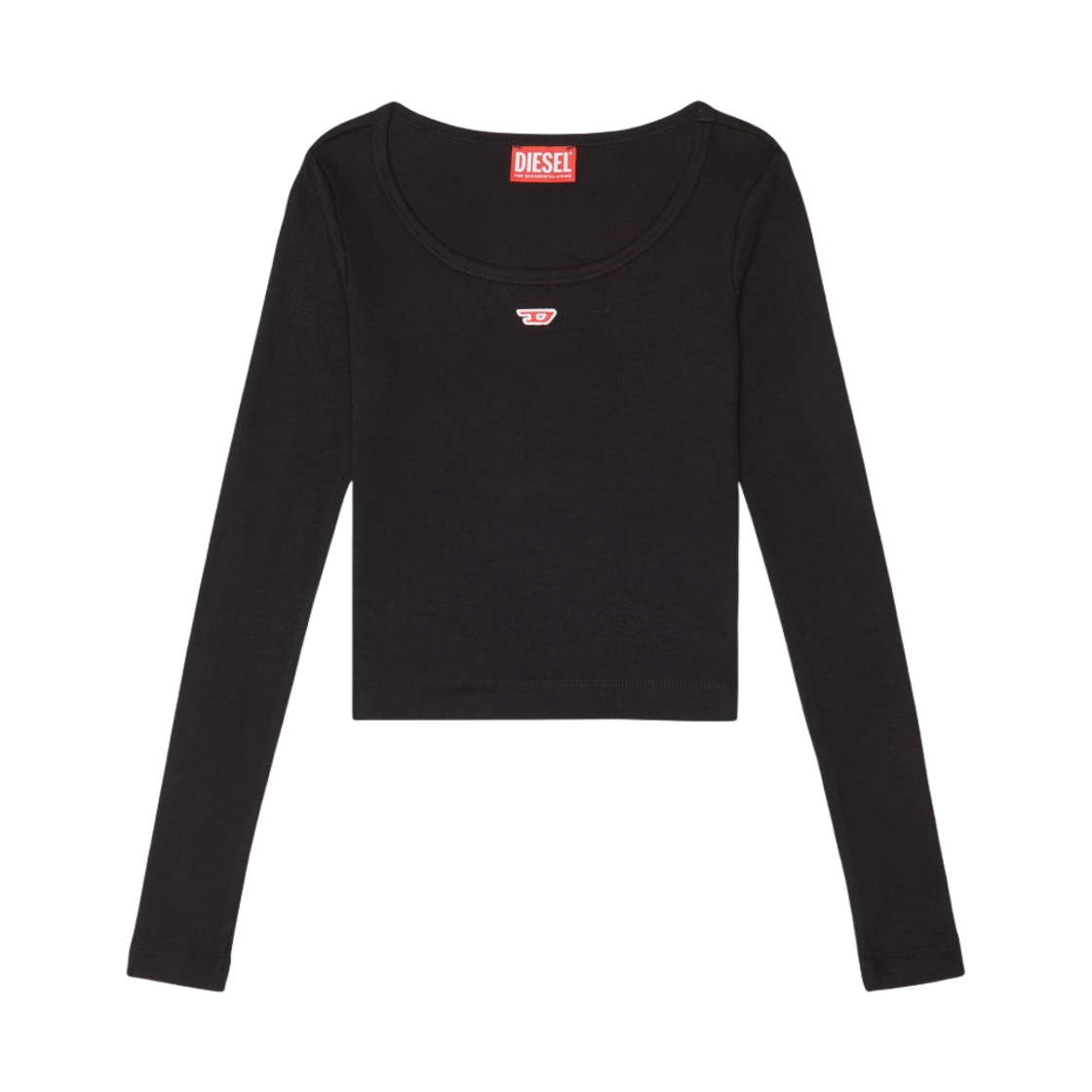 (W) 디젤 T-발레-D 로고 롱슬리브 티셔츠 블랙((W) Diesel T-Ballet-D Logo LS T-Shirt Black)