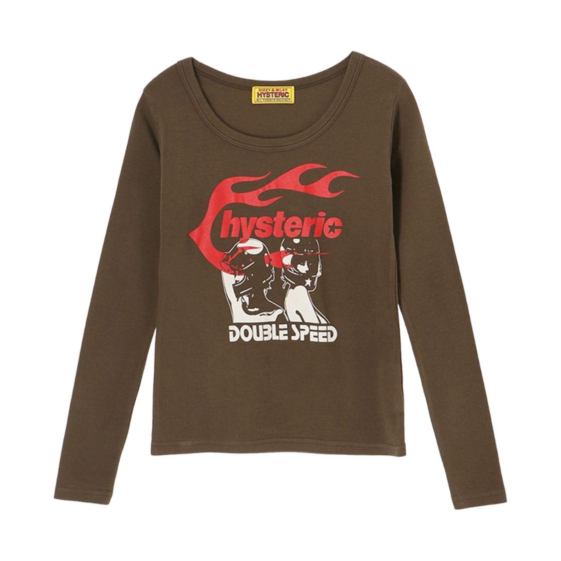 01243CL15 (W) Hysteric Glamour Hysteric Flame on Chibi T-Shirt Brown