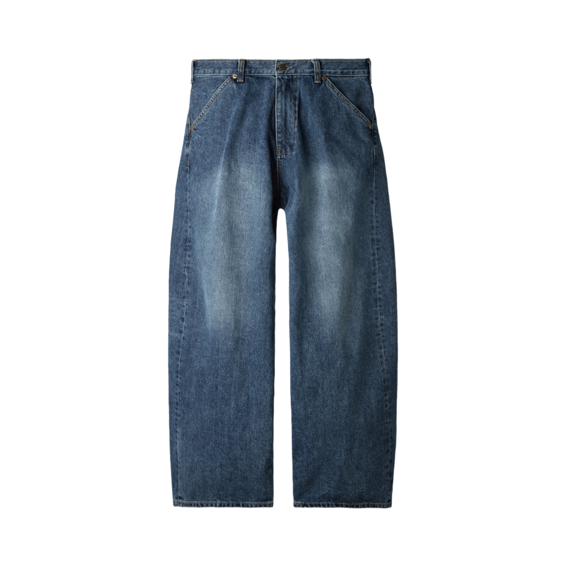 해칭룸 와이드 커브진 워시드 블루(Hatchingroom Wide Curve Jeans Washed Blue)