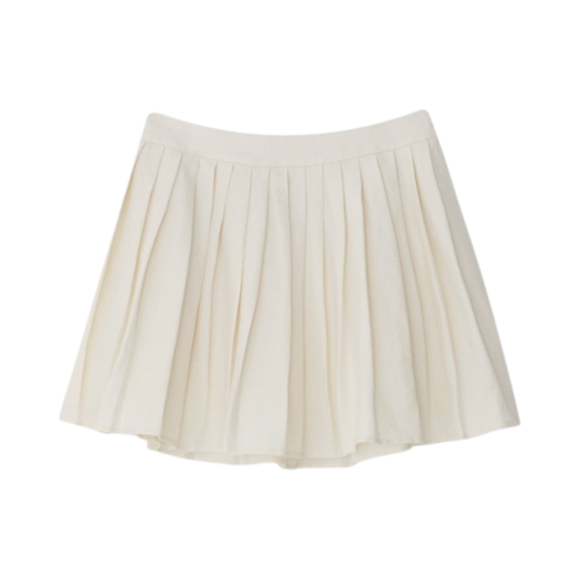 DP2WS002 Leha Women Milton Pleated Mini Skirt Ivory