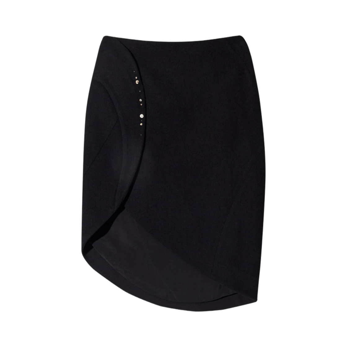 (W) 혜인 서 비디드 실버 참 스커트 블랙((W) Hyein Seo Beaded Silver Charm Skirt Black)