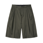 Hatchingroom Two Pleats Shorts Dark Khaki