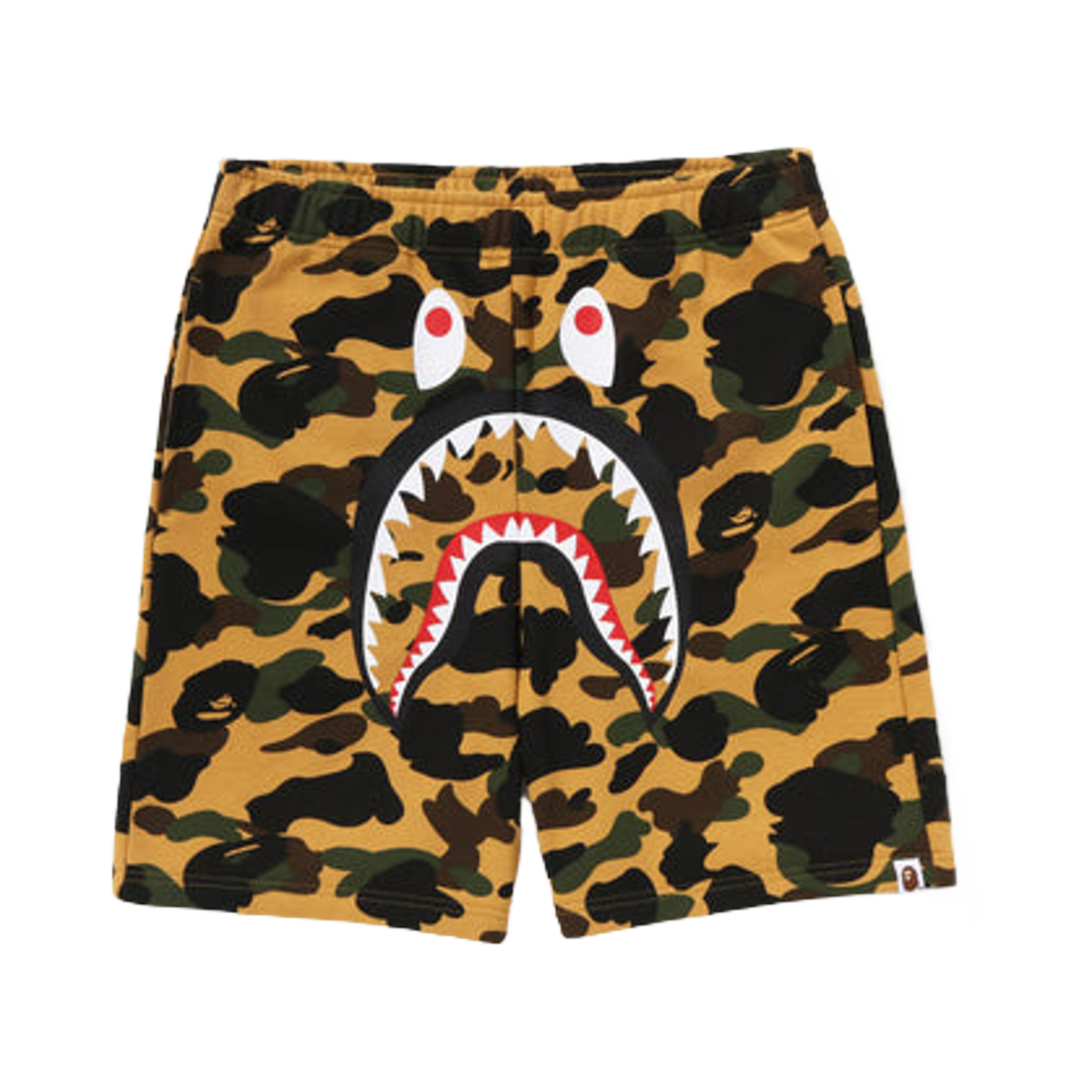 - BAPE 1st Camo Shark Regular Fit Sweat Shorts Yellow