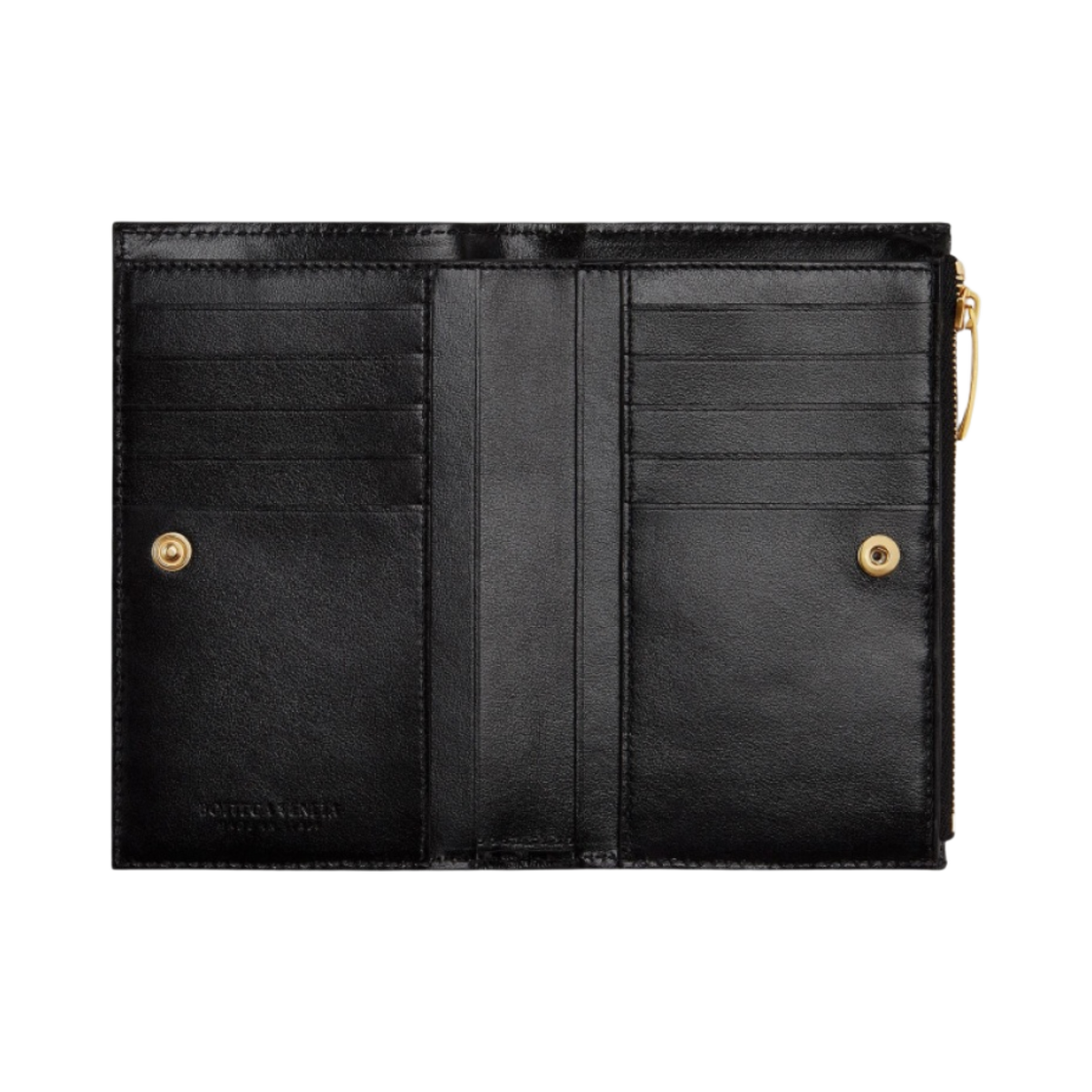 보테가 베네타 미디움 폴더형 지퍼 지갑 블랙(Bottega Veneta Medium Bi-Fold Zip Wallet Black) - 2
