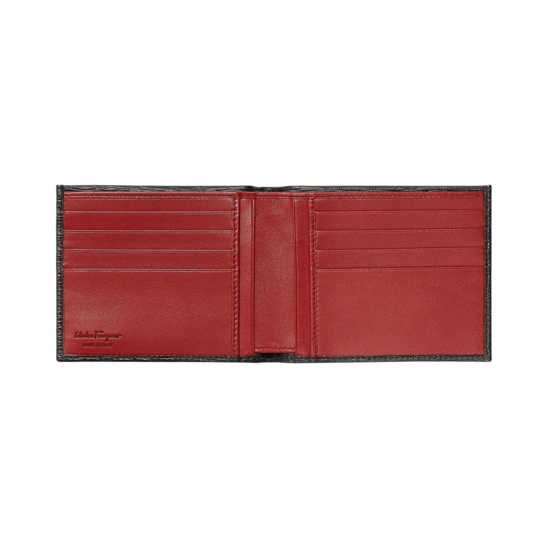 66A063-685956 Ferragamo Gancini Wallet Deep Black Ferragamo Red - #2