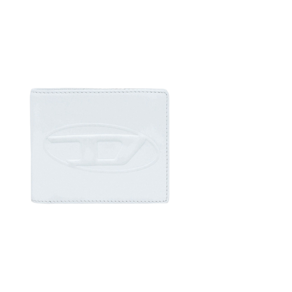 X08433PR818-H6196 Diesel D Logo Bi-Fold Leather Wallet White