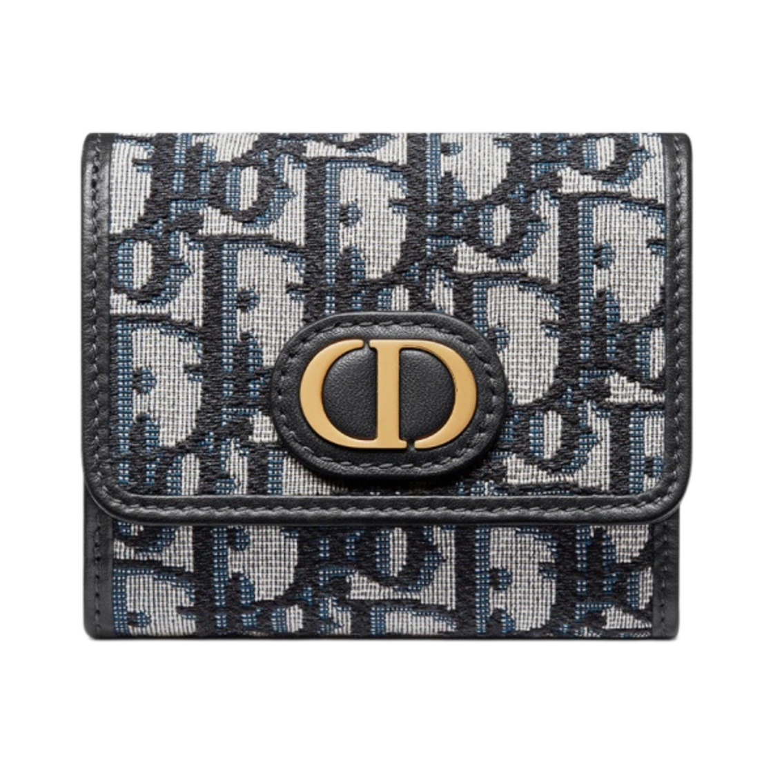 디올 30 몽테인 로터스 지갑 블루 디올 오블리크 자카드(Dior 30 Montaigne Lotus Wallet Blue Dior Oblique Jacquard) - 1