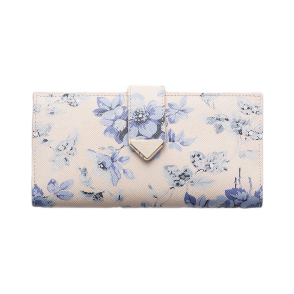 프라다 라지 프린티드 사피아노 레더 월렛 페리윙클 블루(Prada Large Printed Saffiano Leather Wallet Periwinkle Blue) - 1