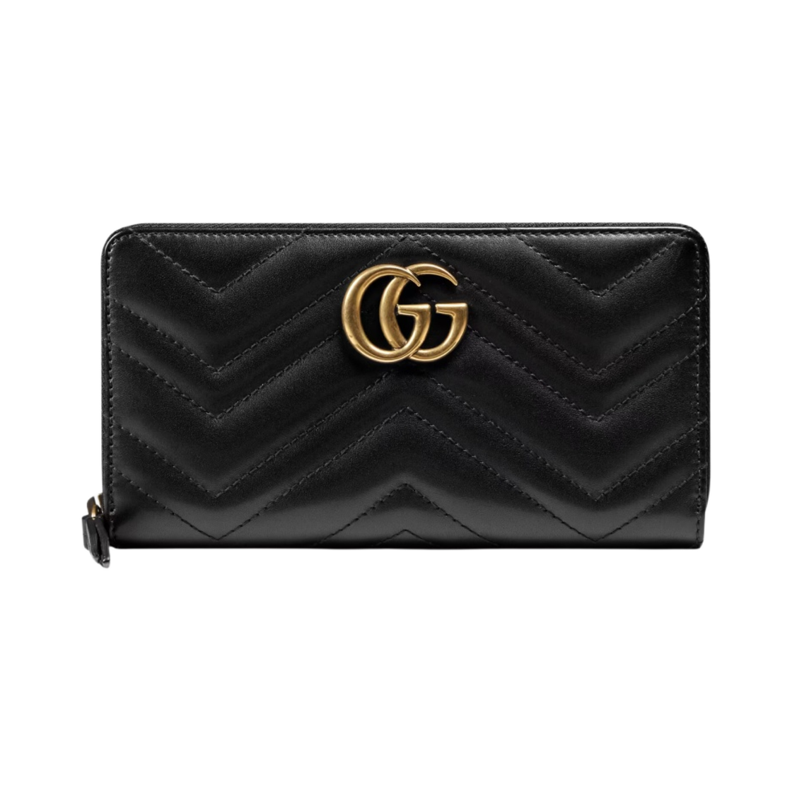 443123-DTD1T-1000 Gucci GG Marmont Matelasse Zip Around Wallet Black