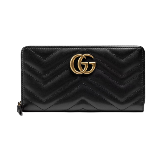 Gucci GG Marmont Matelasse Zip Around Wallet Black