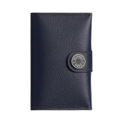 Hermes R.M.S Card Holder Evercolor & Palladium Bleu Nuit