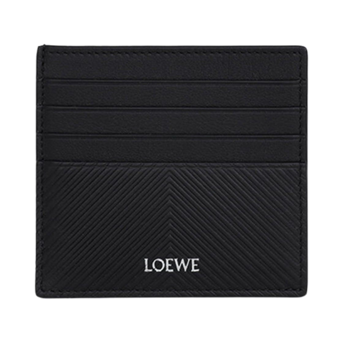 C779W72X01-1100 Loewe Open Card Holder in Textured Classic Calfskin Black