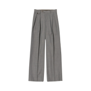 (W) Auralee Tropical Wool Kid Mohair Slacks Gray Check