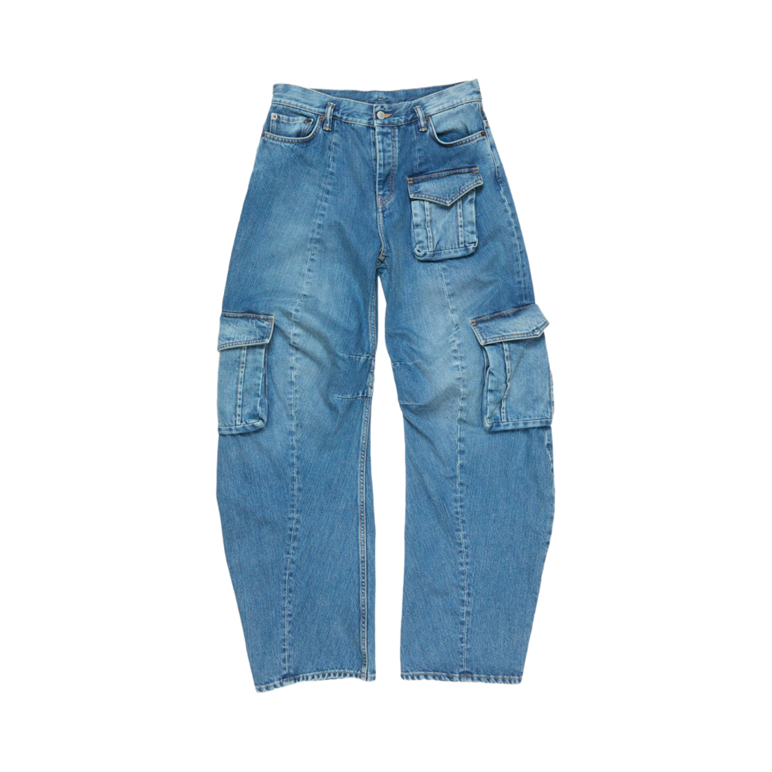 (W) 아크네 스튜디오 데님 카고 트라우저 미드 블루((W) Acne Studios Denim Cargo Trousers Mid Blue) - 1