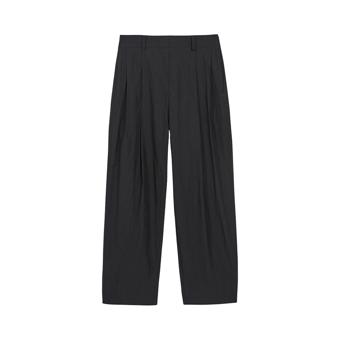 YJ-C01-PT005-U YUJI See-Throuigh Two Tucked Wide Trousers Black