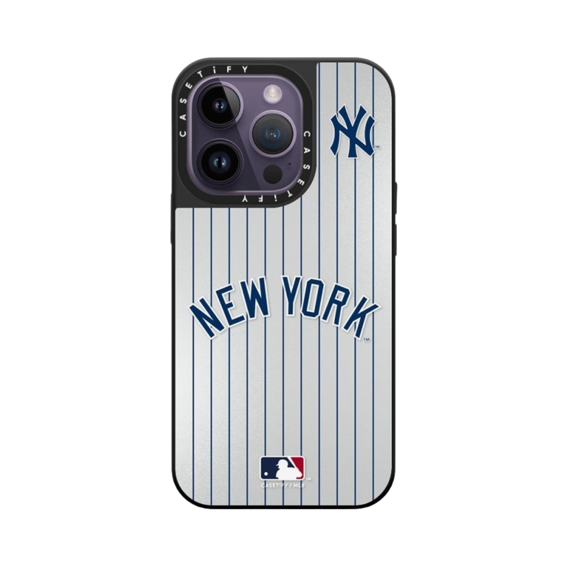 케이스티파이 x MLB 아이폰 뉴욕 양키스 저지 맥세이프 미러 케이스 실버 미러 블랙(Casetify x MLB iPhone New York Yankees Jersey MagSafe Mirror Case Silver Mirror Black) - 2