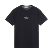 Stone Island 2NS91 30/1 Archivo Raso Gommato Cover Colorato Print Garment Dyed T-Shirt Black - 22SS