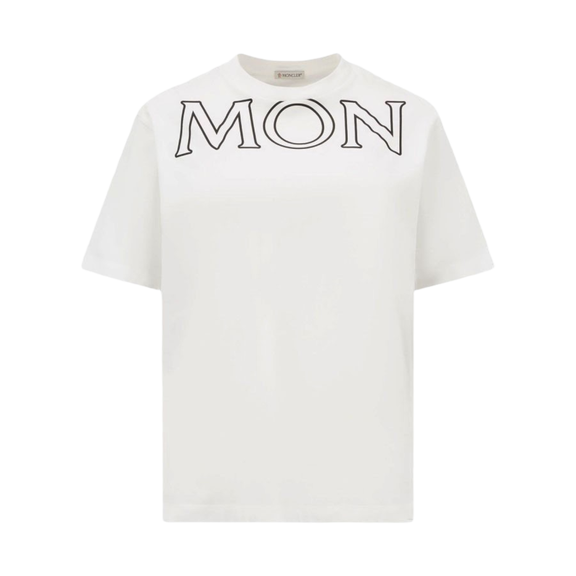 (W) 몽클레르 루즈 핏 빅 로고 티셔츠 오프 화이트 - 22FW((W) Moncler loose fit Big Logo T-Shirt Off White - 22FW) - 1