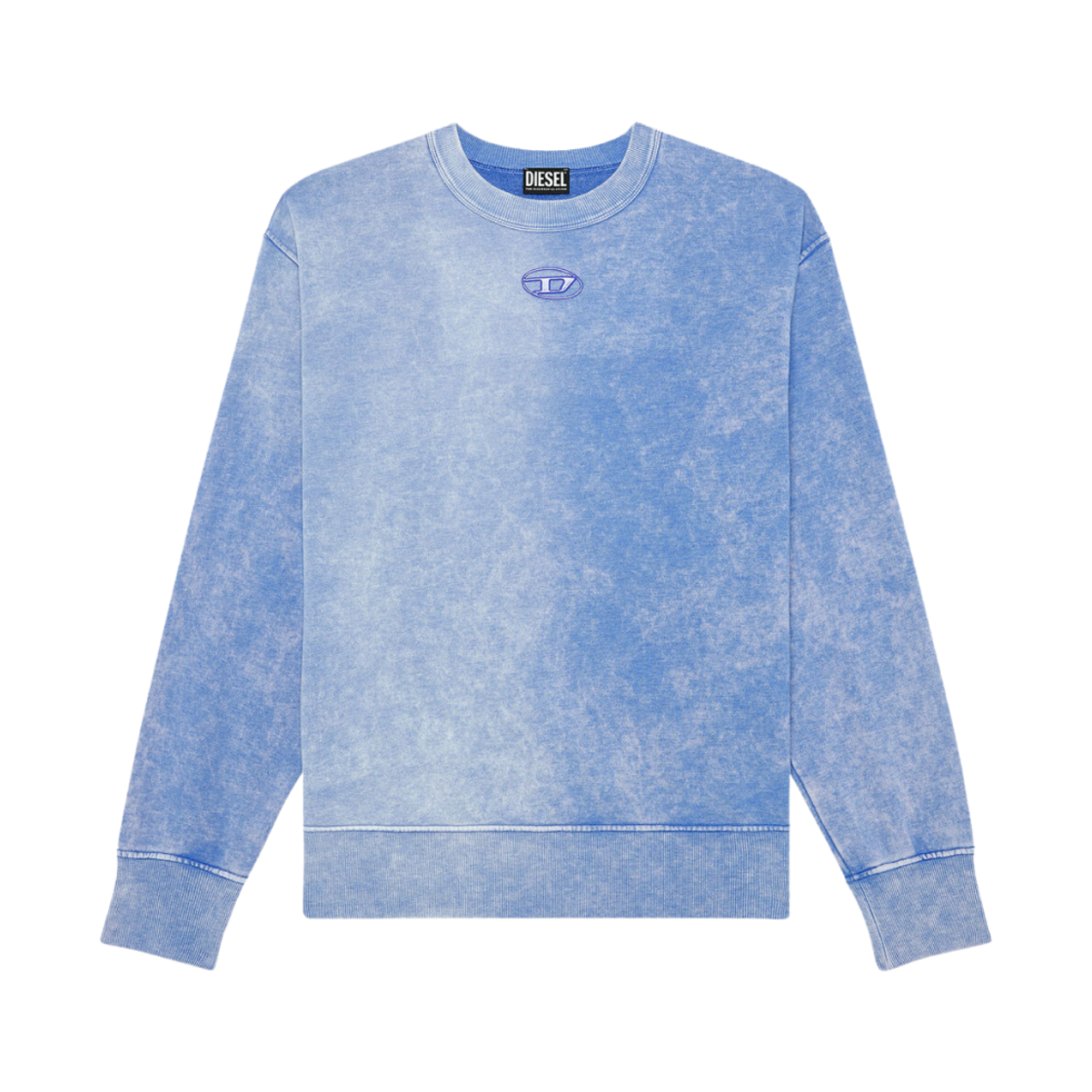 디젤 S-맥스-G1 로고 오버다이드 스웨트셔츠 라이트 블루(Diesel S-Macs-G1 Overdyed Sweatshirt with Logo Light Blue) - 1