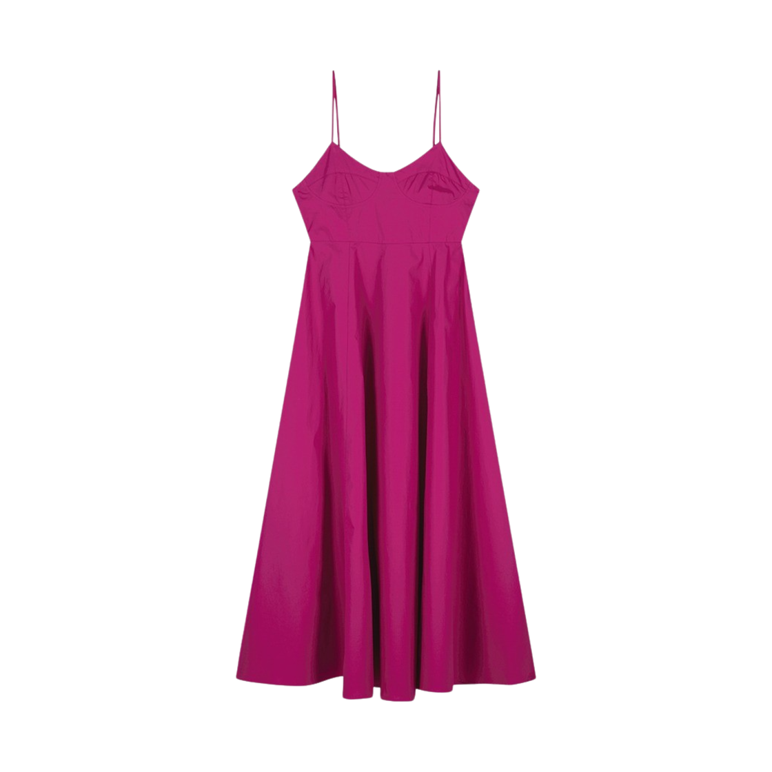 그린 버터 우먼 실키 코튼 슬리브리스 드레스 플럼